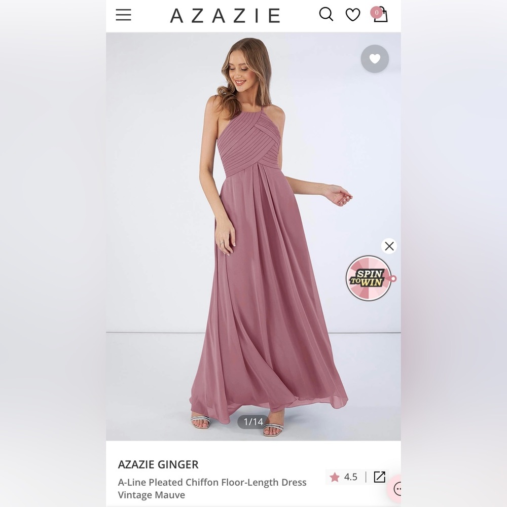 Azazie Ginger Bridesmaid Dress (Vintage Mauve)